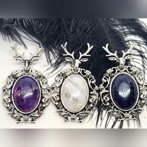 Vintage Style Crystal Deer Pendant